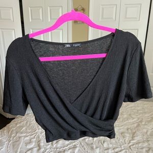 Zara cropped cross top
